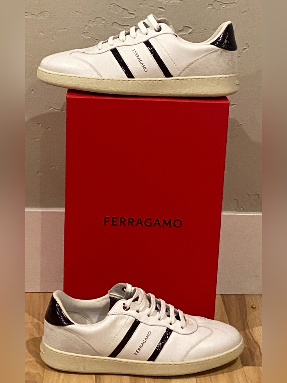 Salvatore Ferragamo Achille 2 sneaker. Sz 9.5. EUC Comes w/ original box.🔥